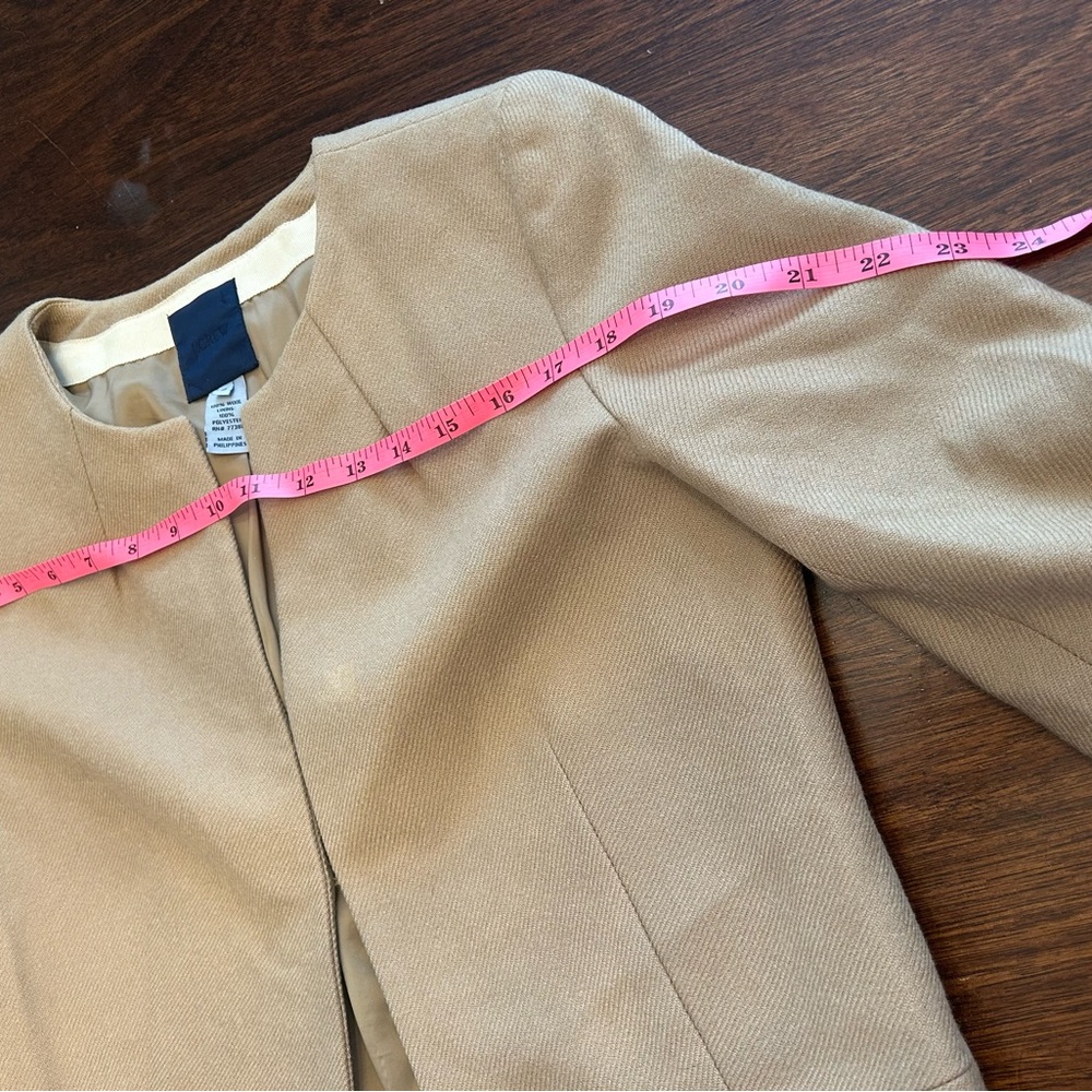 J. Crew Beige Collarless Blazer - Picture 6 of 6
